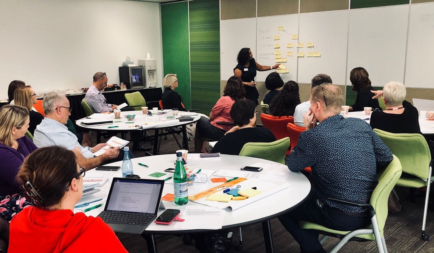 Renée Madsen training education staff in program evaluation and impact measurement at Independent Schools Queensland